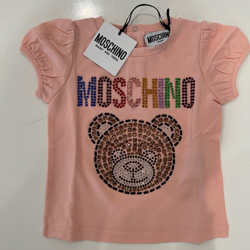 Moschino NWT kids/baby rhinestone bear t-shirt NWT